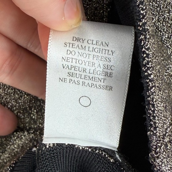 A.L.C. ALC Designer Susanna Gold Metallic Fit and Flare Pleated Skirt Dress Sz L - Picture 5 of 8